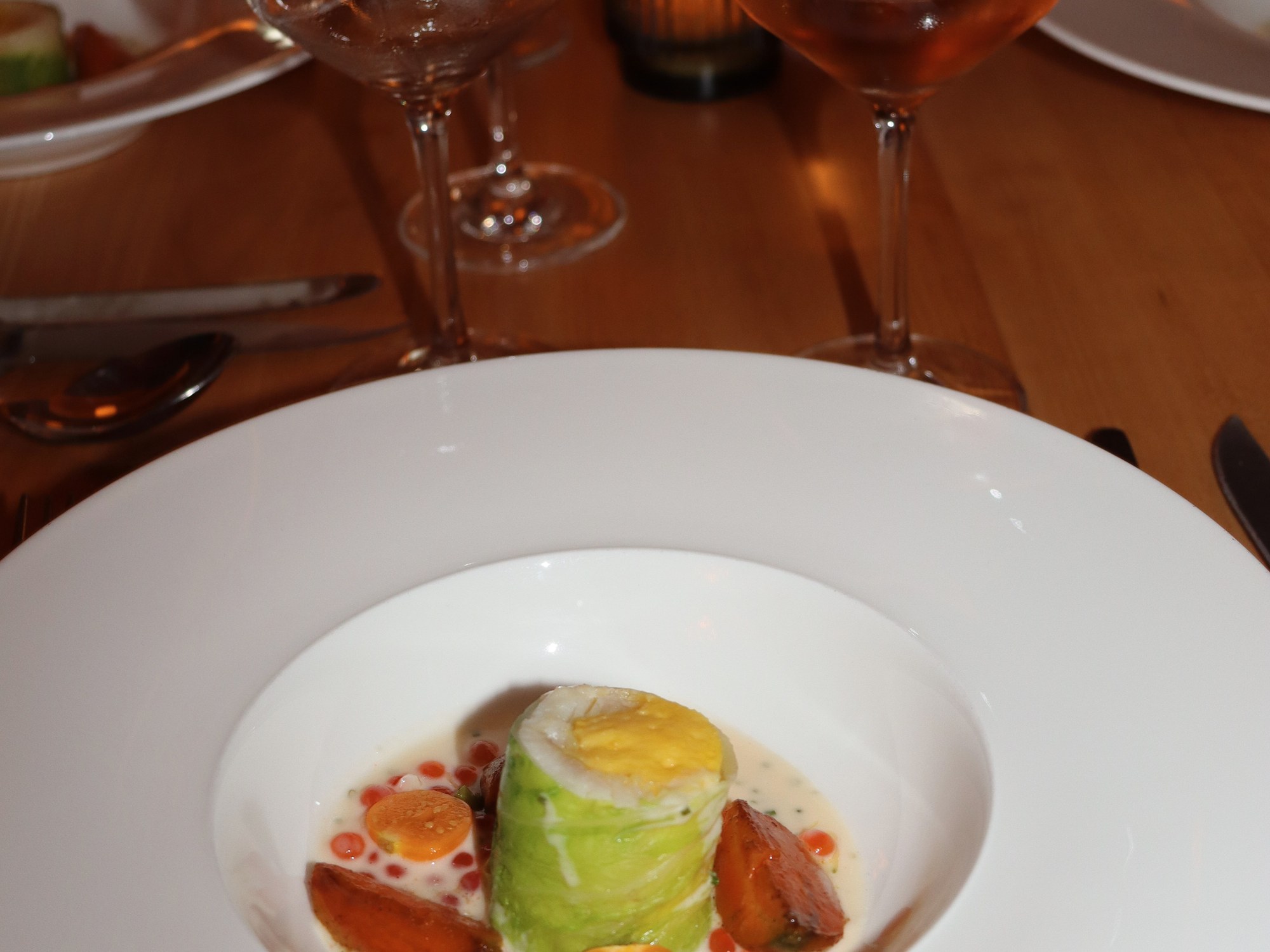 An elegantly plated dish from the seasonal menu